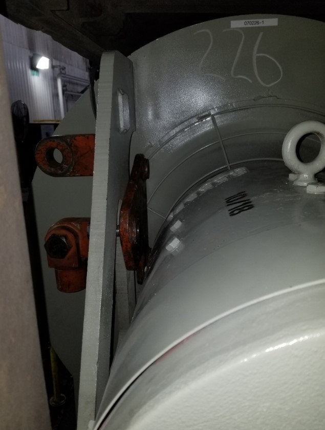 View from the inside mounting plate of the Aux Gen